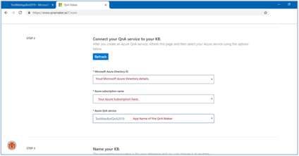 Connecting the QnA and the knowledge base (KB)