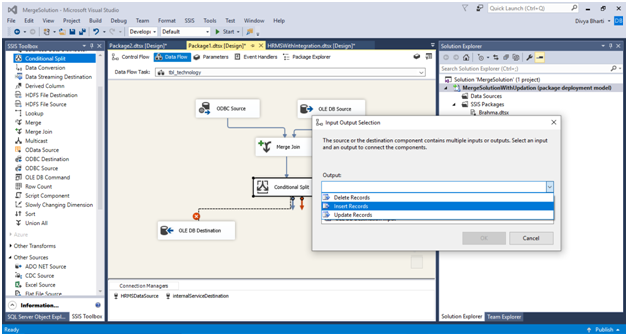 Step 8: OLEDB Destination tool