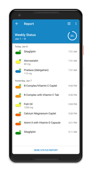 Medication tracking feature in healthcare application