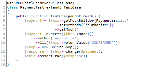 PHPUnit test case