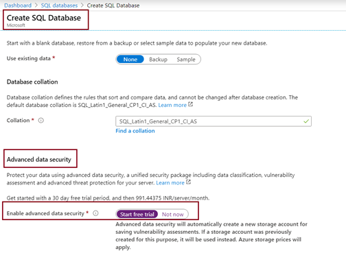 Create SQL Database