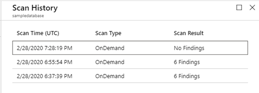 View History of the scans.